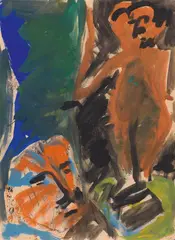 Siegfried Anzinger, Untitled, 1980, mixed media on paper; framed