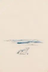 Joannis Avramidis, Untitled, 1961, pencil, coloured pencil on paper; framed