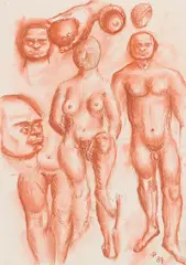 Oskar Bottoli, Various Studies, 1989, mixed media on paper; unframed