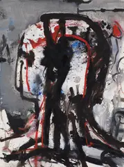 Walter Eckert, Head, 1988, mixed media on paper; framed