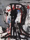 Walter Eckert, Head, 1988, mixed media on paper; framed