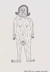 Johann Garber, Ein Mädchen, 1987, felt-tip pen on paper; unframed