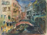 Hildegard Joos, Venice, watercolour on paper; unframed