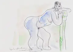 Otto Muehl, Heidi Schlotmann, 1985, mixed media on paper; unframed