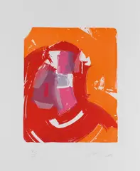 Josef Mikl, Untitled, colour lithograph; framed