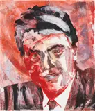 Otto Muehl, Felipe González, 1989, coloured screen print, unique print; framed