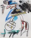 Jürgen Messensee, Untitled, mixed media, collage on paper; framed