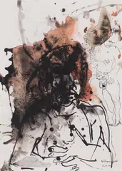 Otto Muehl, Untitled, 2000, mixed media on paper; framed