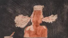 Gotthard Muhr, Shear beam, 1971, aquatint and drypoint on paper; framed