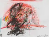 Franz Ringel, Die Muse, 2008, mixed media on paper; framed
