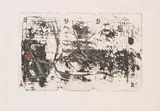 1,2,3 by Antoni Tàpies, colour lithograph, embossed print on laid paper; unframed, sold Oct 2022