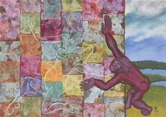Robert Zeppel-Sperl, Untitled, mixed media on cardboard; unframed