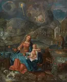 Albrecht Durer, The Virgin among a multitute of animals, c. 1600, oil on copper