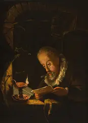 Gerard Dou, Scholar in his study, oil on copper