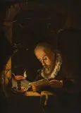 Gerard Dou, Scholar in his study, oil on copper
