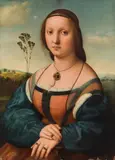 called Raffael Raffaelo Sanzio, Portrait of Maddalena Doni, oil on panel; unframed