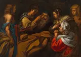 Caravaggio, Tobias healing his father's blindness, c. 1620/30, oil on canvas