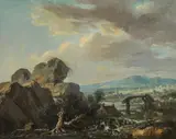 Landscape in the South of France by called Moreau L'Aîné Louis-Gabriel Moreau, oil on canvas, sold Jun 2022
