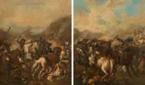 Antonio Marini, Battle scenes (counterparts), oil on canvas