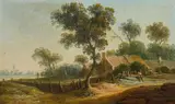 Landscape with farmstead by Johann Christian Brand, oil on canvas, sold Jun 2022