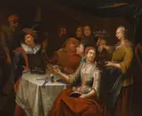 Balthasar van den Bossche, A merry company, oil on canvas