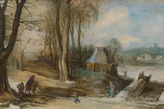 Joos de Momper, Winter landscape with a horseman returning home, c. 1630, oil on panel