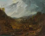 Joseph Orient, Landscape with view of a valley, oil on canvas; unframed