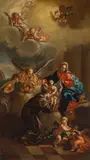 Michelangelo Unterberger, Apparition of Saint Mary and the Christ child to Saint Anthony of Padua, oil on canvas