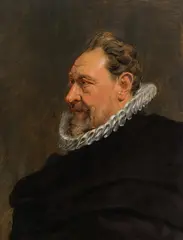 Peter Paul Rubens, Portrait of a man in a black robe with white collar, oil on panel