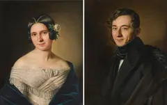Anton Einsle, Portrait of a lady and a gentleman, oil on canvas