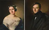 Anton Einsle, Portrait of a lady and a gentleman, oil on canvas