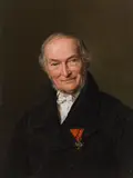 Ferdinand Georg Waldmüller, Portrait of the hat maker and purveyor to the court Franz Benoit (1784-1863) with a red medal ribbon