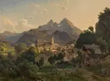 Friedrich Gauermann, View towards Berchtesgaden and the Watzmann, oil on canvas