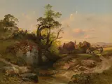 Anton Hansch, On the way to the village, 1849, oil on canvas