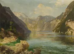 Konrad Petrides, View of the Königssee, oil on canvas