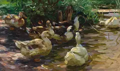 Alexander Koester, In sonnigem Wasser, oil on canvas