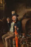 Hermann Armin Kern, In the wine cellar, oil on canvas