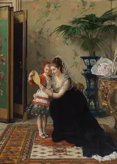 Gustave Léonhard de Jonghe, Le Travestissement, oil on panel