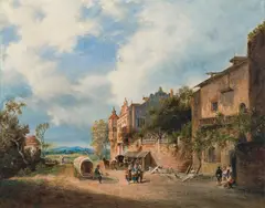 Cornelis Kick, At the town wall, 1885, oil on canvas