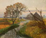 Hugo Charlemont, November-Abend im Spreewald, c. 1903, oil on cardboard