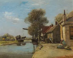 Rudolf Ribarz, Motif from Holland, oil on panel