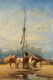 Johann Gualbert Raffalt, Hungarian horse trough, oil on panel