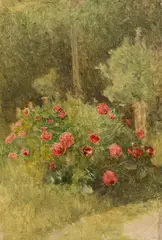 Franz Rumpler, Pfingstrosen mit Rasenstück, 1903, oil on panel