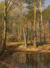 Hugo Darnaut, Partie aus dem Wienerwald, oil on panel