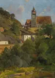 Eduard Zetsche, View of the fortified church in Senftenberg