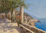 Antonietta Brandeis, The Amalfi Coast, oil on cardboard