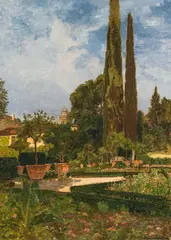 Max Suppantschitsch, Giardino Giusti in Verona, 1894, oil on canvas