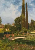 Max Suppantschitsch, Giardino Giusti in Verona, 1894, oil on canvas