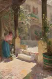 Leo Bernhard Eichhorn, Venetian courtyard, 1900, oil on canvas