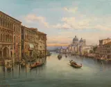 O. Withalm, Venice, Grand Canal with view of Santa Maria della Salute, oil on canvas